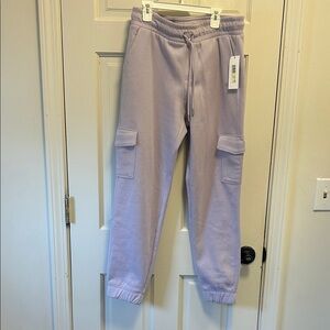 Womens M DKNY Cargo Joggers - Lavender